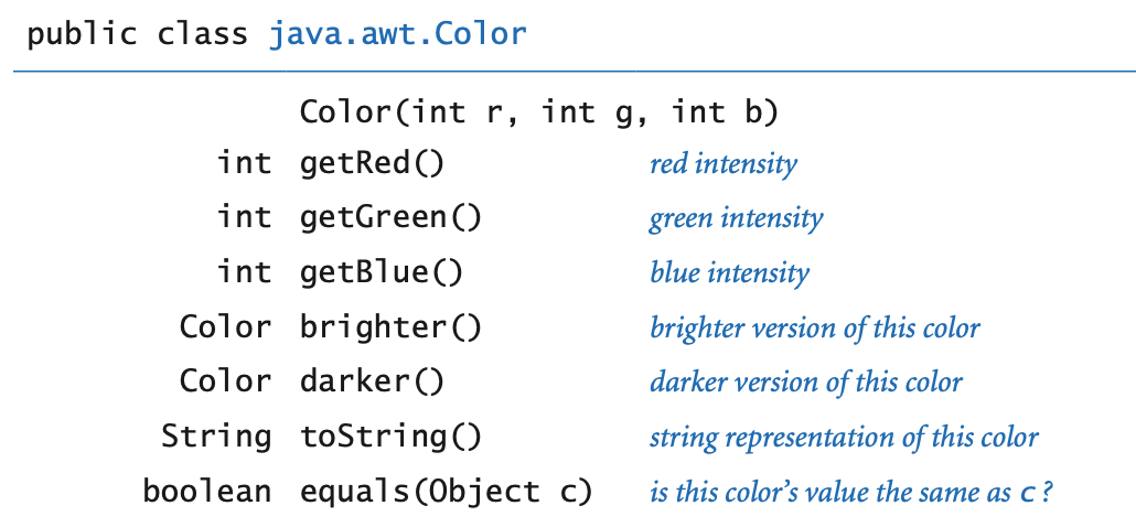 Color library API