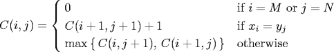 formula for longest common substring