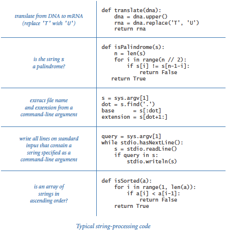 String processing code