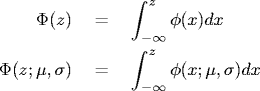 Gaussian cumulative distribution function