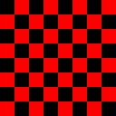8-by-8 checkerboard