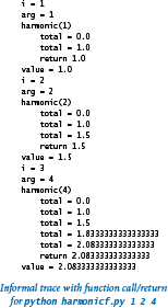 Informal trae with function call/return